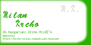 milan krcho business card